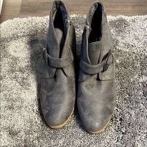 Gray Suede Ankle Boots